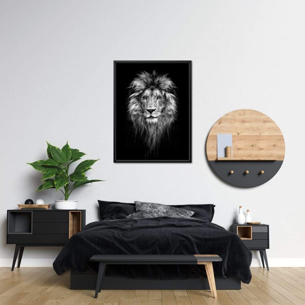 Black and White Lion face