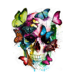 Colorful Skull With Butterflies - DIY Painting By Numbers Kit