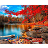 Red Leaves by the Lake - DIY Painting By Numbers Kits