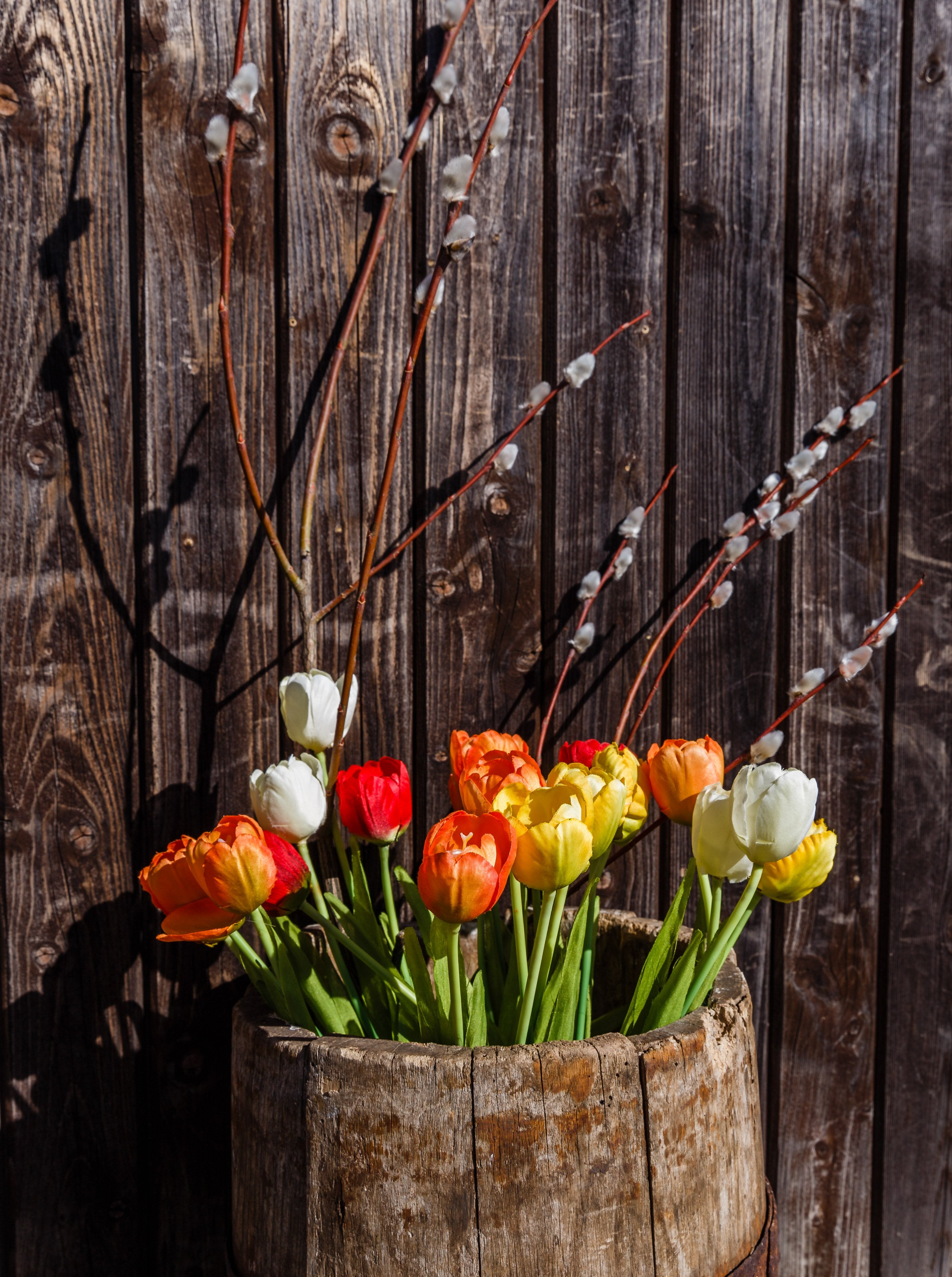 Tulip Flowers In Basket - DIY Painting By Numbers Kit