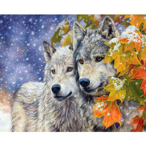 Wolves In Snow - DIY Painting By Numbers Kit