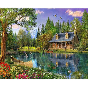 Elaborate Natural House - DIY Painting By Numbers Kit