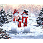 Snowman and his Family - DIY Painting By Numbers Kit