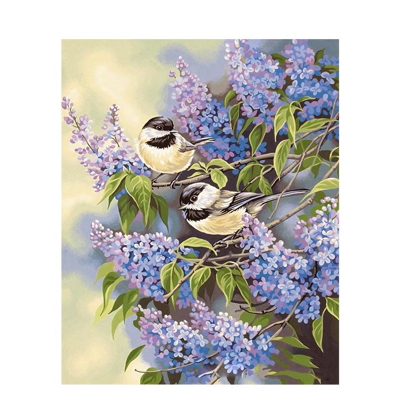 Birds On Lavender Tree - DIY Painting By Numbers Kit