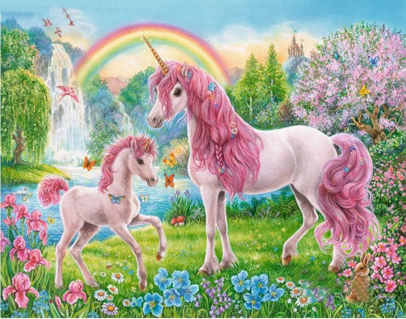 Pink Unicorns - DIY Painting By Numbers Kit