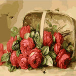 Red Roses In Basket - DIY Painting By Numbers Kit