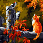 Kitten And Birds - DIY Painting By Numbers Kit