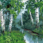 Green Trees And Lake - DIY Painting By Numbers Kit