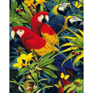 Tropical Parrots - DIY Painting By Numbers Kit