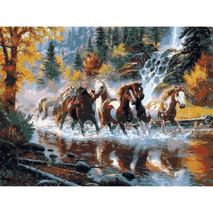 Horses in the Water - DIY Painting By Numbers Kits