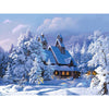 A House In Winter Snow - DIY Painting By Numbers Kit