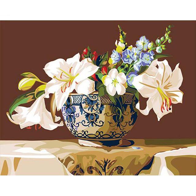 Flower Vase Lillies - DIY Painting By Numbers Kit