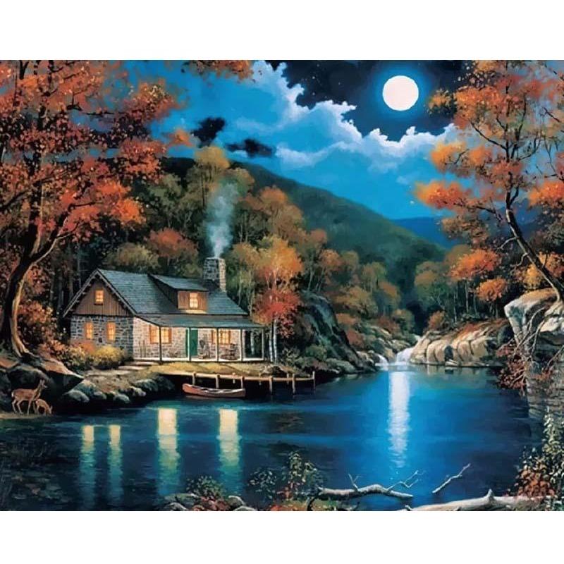 Beautiful Moon Night Sky - DIY Painting By Numbers Kits