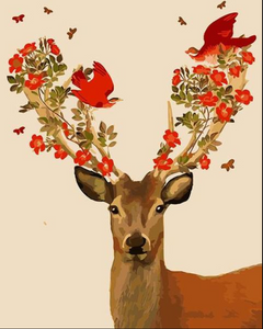 Deer Flowers & Birds - DIY Painting By Numbers Kit