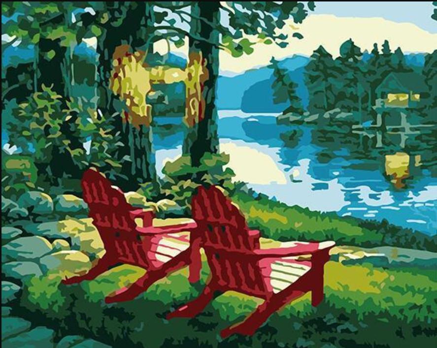 Lakeside Chairs - DIY Painting By Numbers Kit