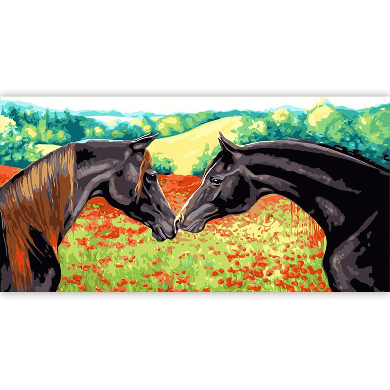 Kissing Horses - DIY Painting By Numbers Kit