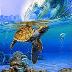 Sea Waves and Turtle - DIY Painting By Numbers Kit