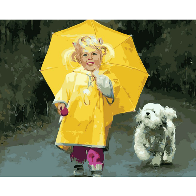 Yellow Rain Coat Toddler - DIY Painting By Numbers Kits