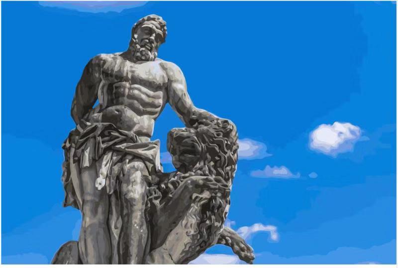 Greek Sculpture and Blue Sky - DIY Painting By Numbers Kit