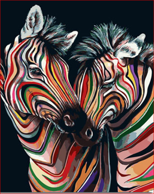 Zebra Couple Colors - DIY Painting By Numbers Kit