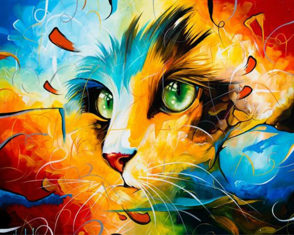 Magic Cat Face - DIY Painting By Numbers Kit