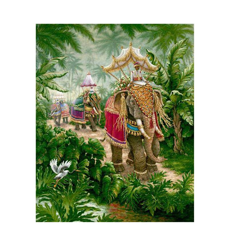 Elephant Ride - DIY Painting By Numbers Kit