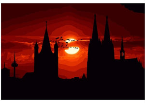 Red Sky Church - DIY Painting By Numbers Kit