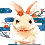 Cute Smiling Rabbit - DIY Painting By Numbers Kit