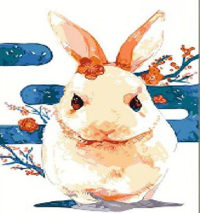 Cute Smiling Rabbit - DIY Painting By Numbers Kit