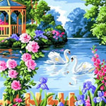 Swans & Roses - DIY Painting By Numbers Kit