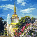 Church Tower Fountain - DIY Painting By Numbers Kit