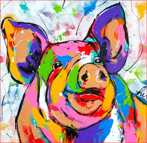 Smiling Color Pig - DIY Painting By Numbers Kit