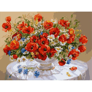 Orange Flowers - DIY Painting By Numbers Kit