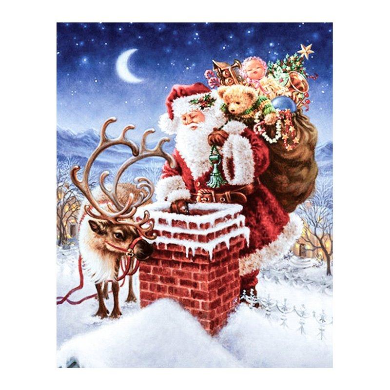 Santa Sending Gifts - DIY Painting By Numbers Kit