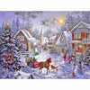 Snowy Town Night - DIY Painting By Numbers Kit