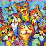 Bunch Of Laughing Cats - DIY Painting By Numbers Kit