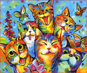 Bunch Of Laughing Cats - DIY Painting By Numbers Kit