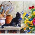 Cat In The Garden - DIY Painting By Numbers Kit