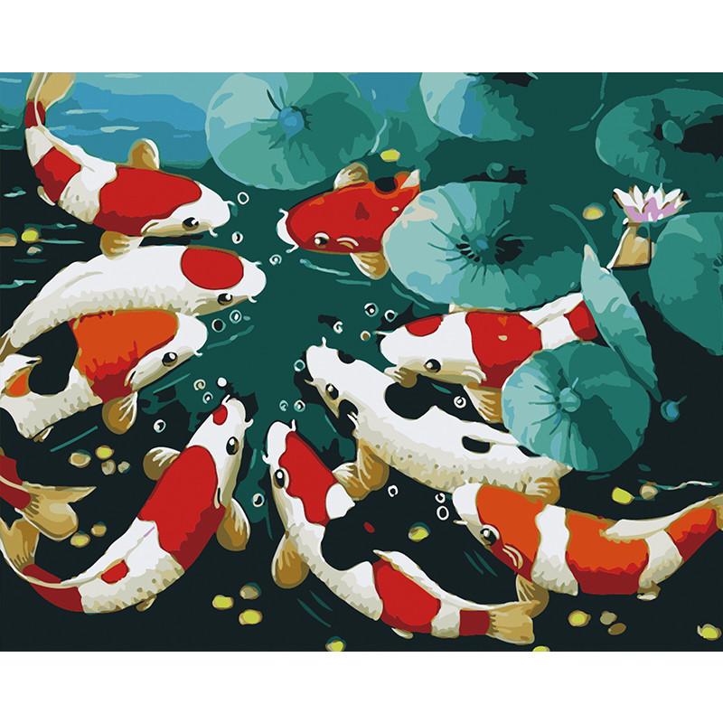 Fishes In The Pond - DIY Painting By Numbers Kit