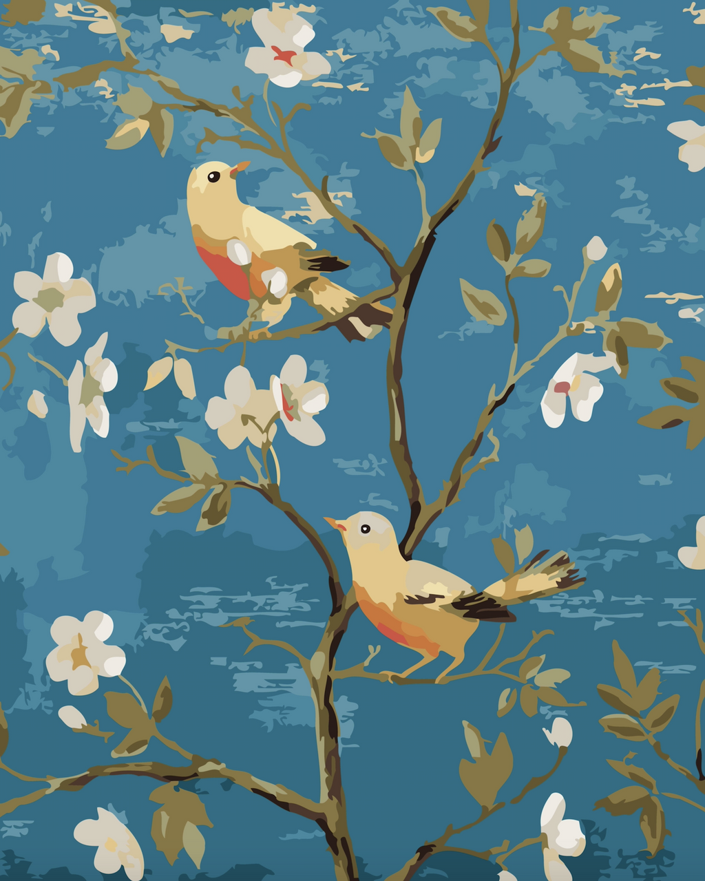 Yellow Birds On A Branch- DIY Painting By Numbers Kit