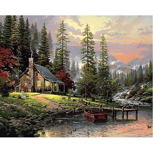 Cabin in a Forest - DIY Painting By Numbers Kits