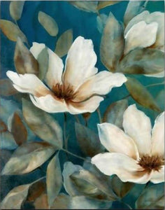 White Flowers & Leaves - DIY Painting By Numbers Kit