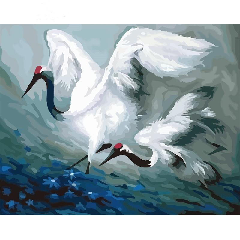 Flying Swans - DIY Painting By Numbers Kit