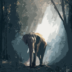 Elephant In The Night - DIY Painting By Numbers Kit