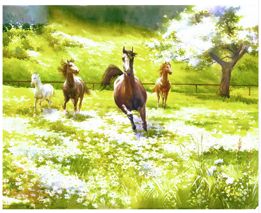 Running Horses - DIY Painting By Numbers Kit