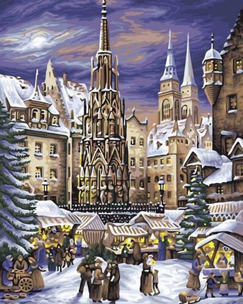 Church in December - DIY Painting By Numbers Kit