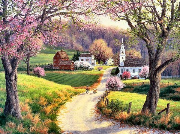 Village Roads - DIY Painting By Numbers Kit