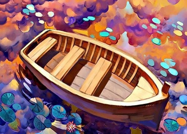 Lone Boat Colors - DIY Painting By Numbers Kit