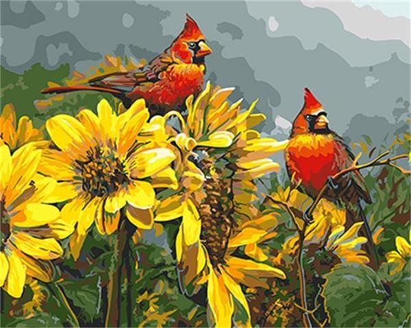 Birds & Sunflower - DIY Painting By Numbers Kit