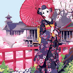 Japanese Girl - DIY Painting By Numbers Kit